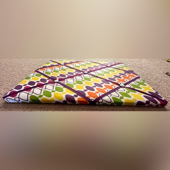 Fabric Memory Memo Board Hanging Wall Art Decor Buttons & Criss Cross Ribbons - Picture 9 of 16